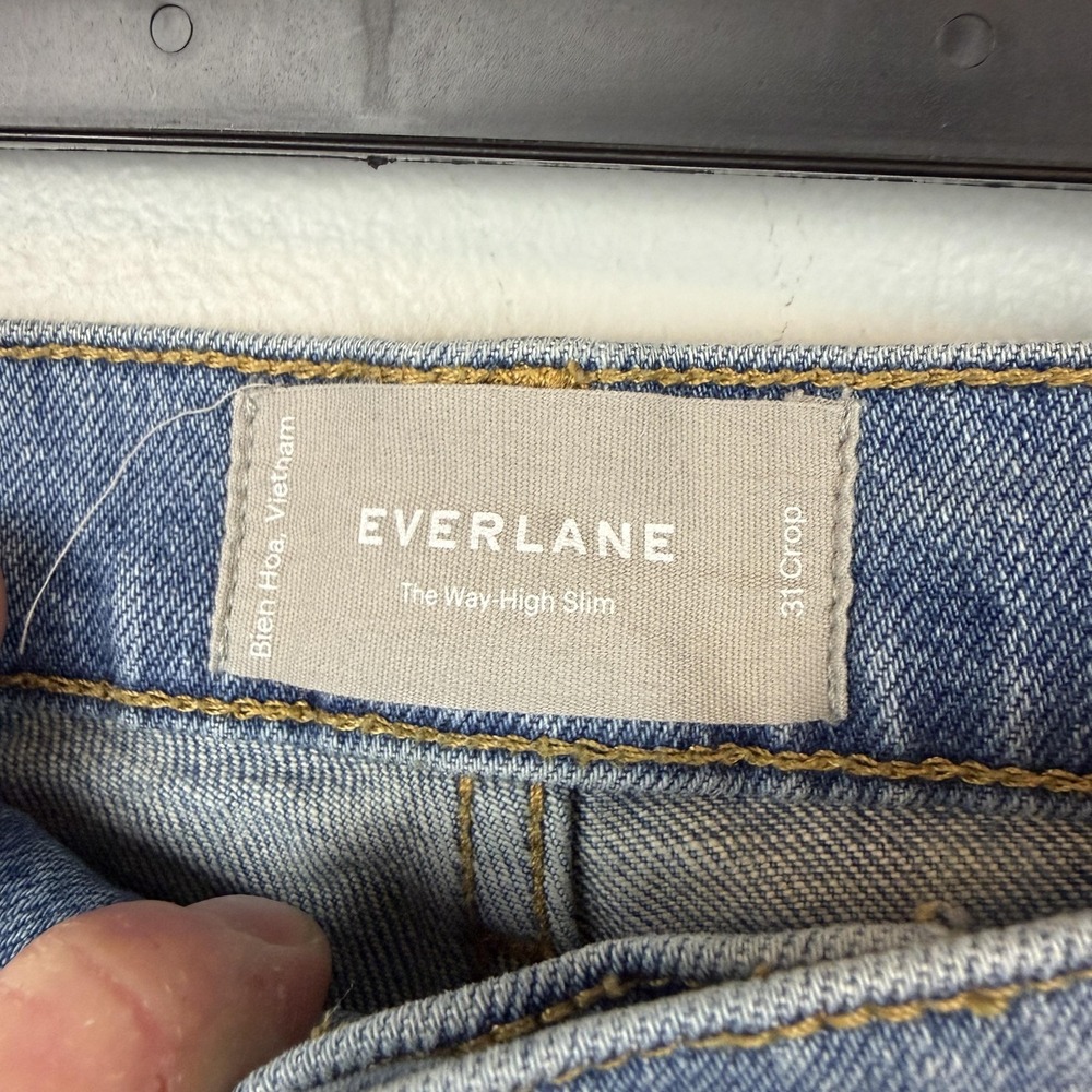 Everlane Jeans Womens 31 Light Blue Wash Way High Slim‎ Crop High Rise Denim - Picture 3 of 10